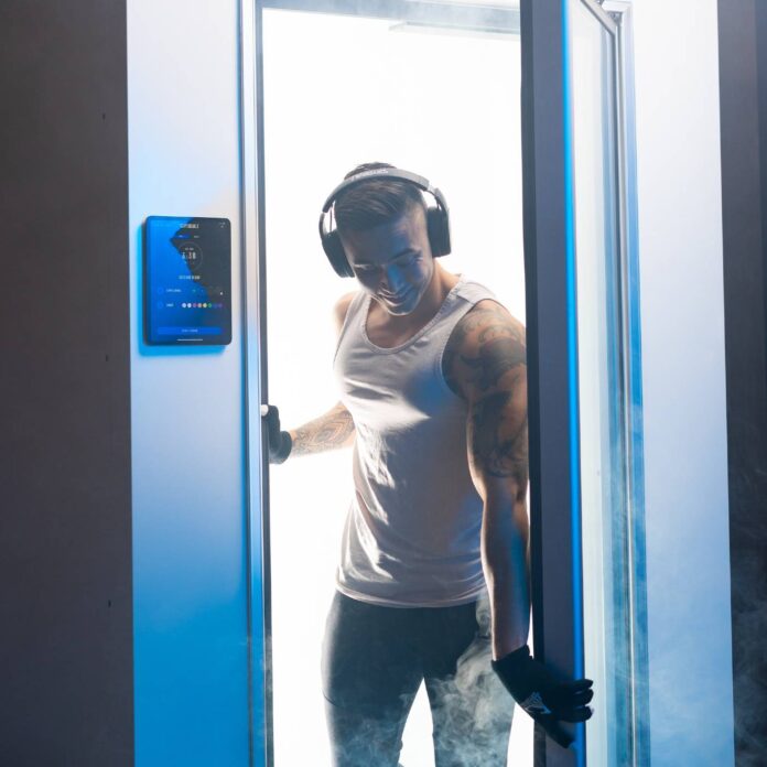 Man walking out of cryotherapy machine